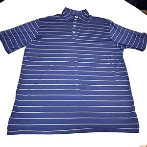 Footjoy Golf Polo Short Sleeve Striped Blue Men’s Sz XL